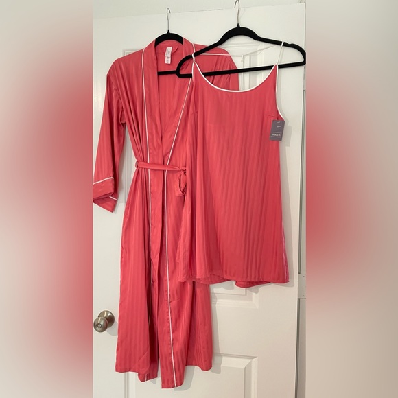 Auden Other - Auden Luxury 2 Piece Nightgown and Satin Kimono Robe Coral Size XS/S NWT